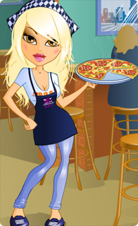 Pretty Pizzeria Waitress