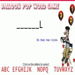 Balloon Pop Word Game